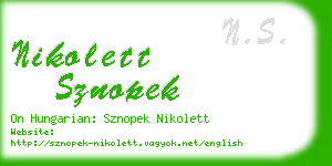 nikolett sznopek business card